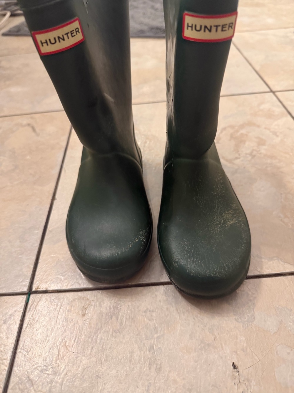 Hunter Kids Green Waterproof Rain Boots